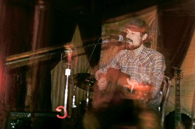 Lonesome Rhodes and the Good Company band member, Brian Pake, performing live.